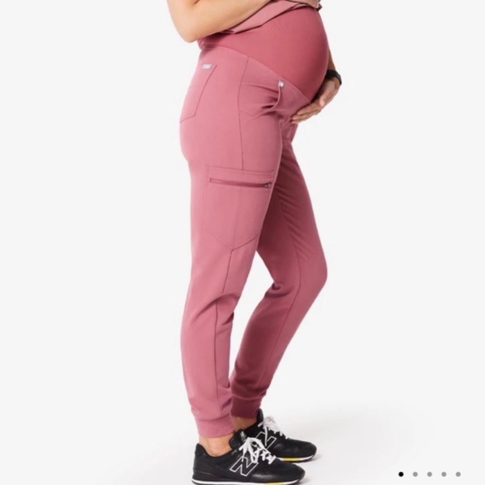 Figs mauve zamora maternity jogger scrub bottoms